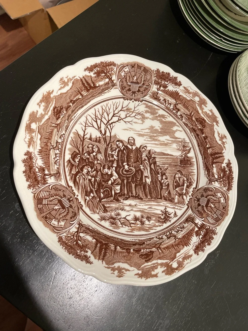 J & G Meakin set brown